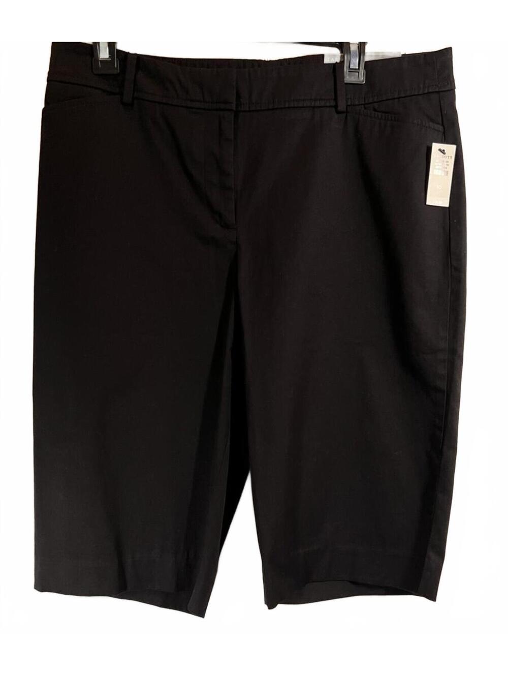 Talbots Perfect Short 13” Black Cotton Blend Shorts Size 10